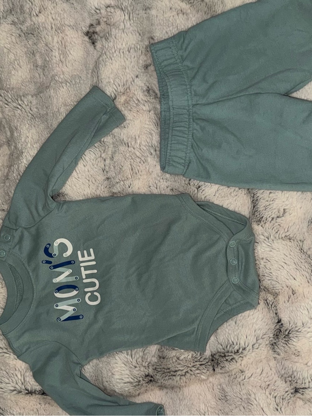 Garanimals Sage Green 'Novos Cutie' Long-Sleeve One-Piece Set